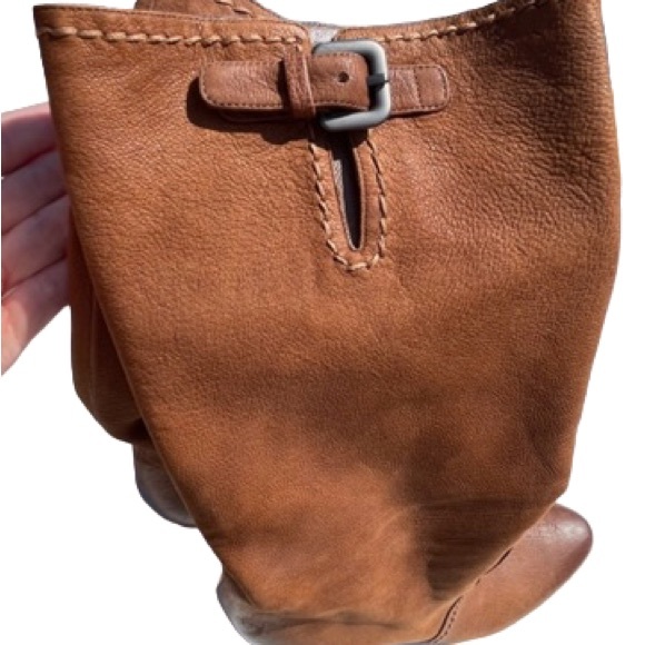 PRADA Leather Heel Mid Calf High Boots Brown Cognac Size 37.5 EU 7.5 US - Picture 4 of 11